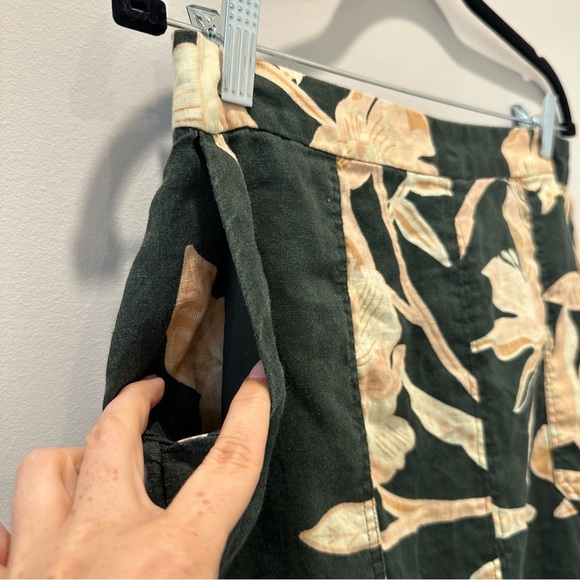 Reiss Jackson Floral Print High Rise Midi Skirt Green Tropical Resortwear Yellow - Picture 7 of 16